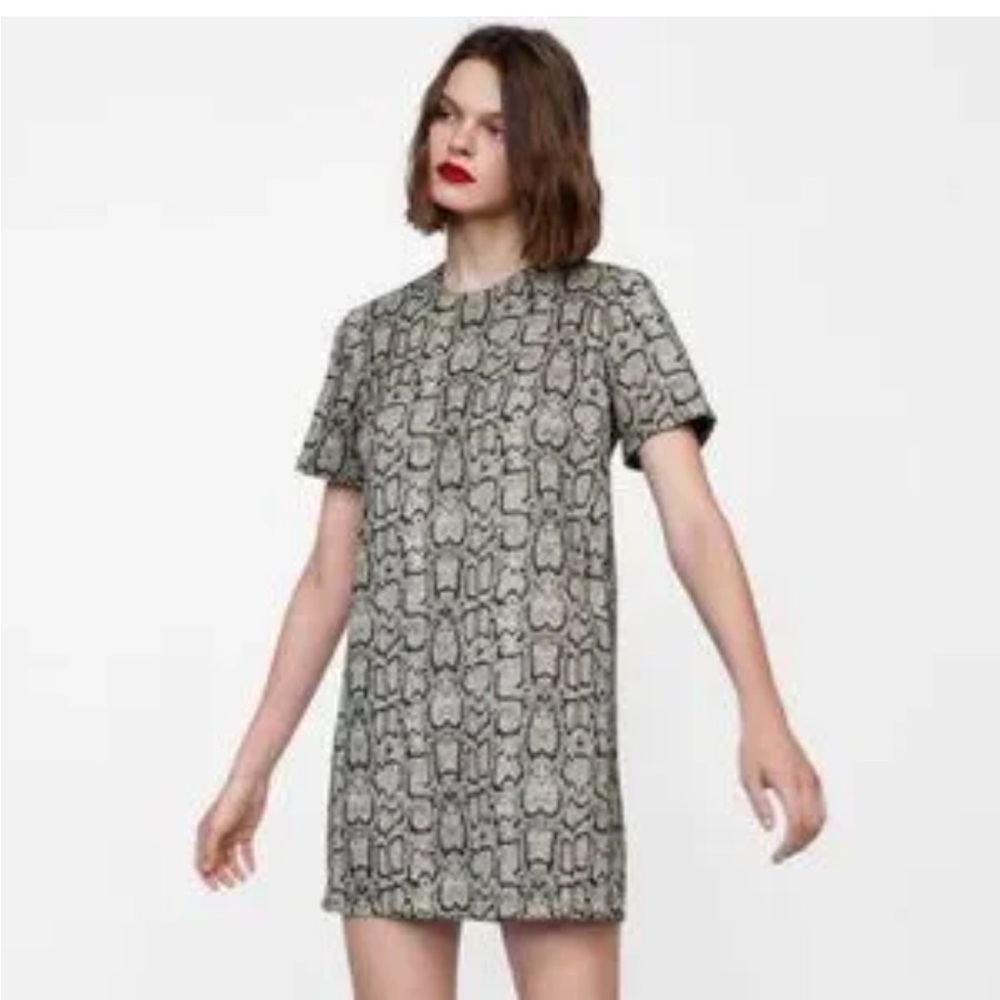 Zara Snakeprint Snake Python Dress size small